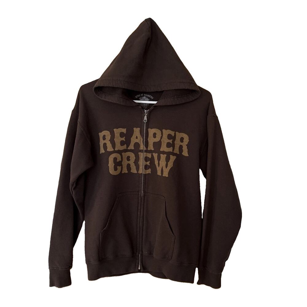 Sons Of Anarchy “Reaper Crew” Brown Zip Up Hoodie Size Small